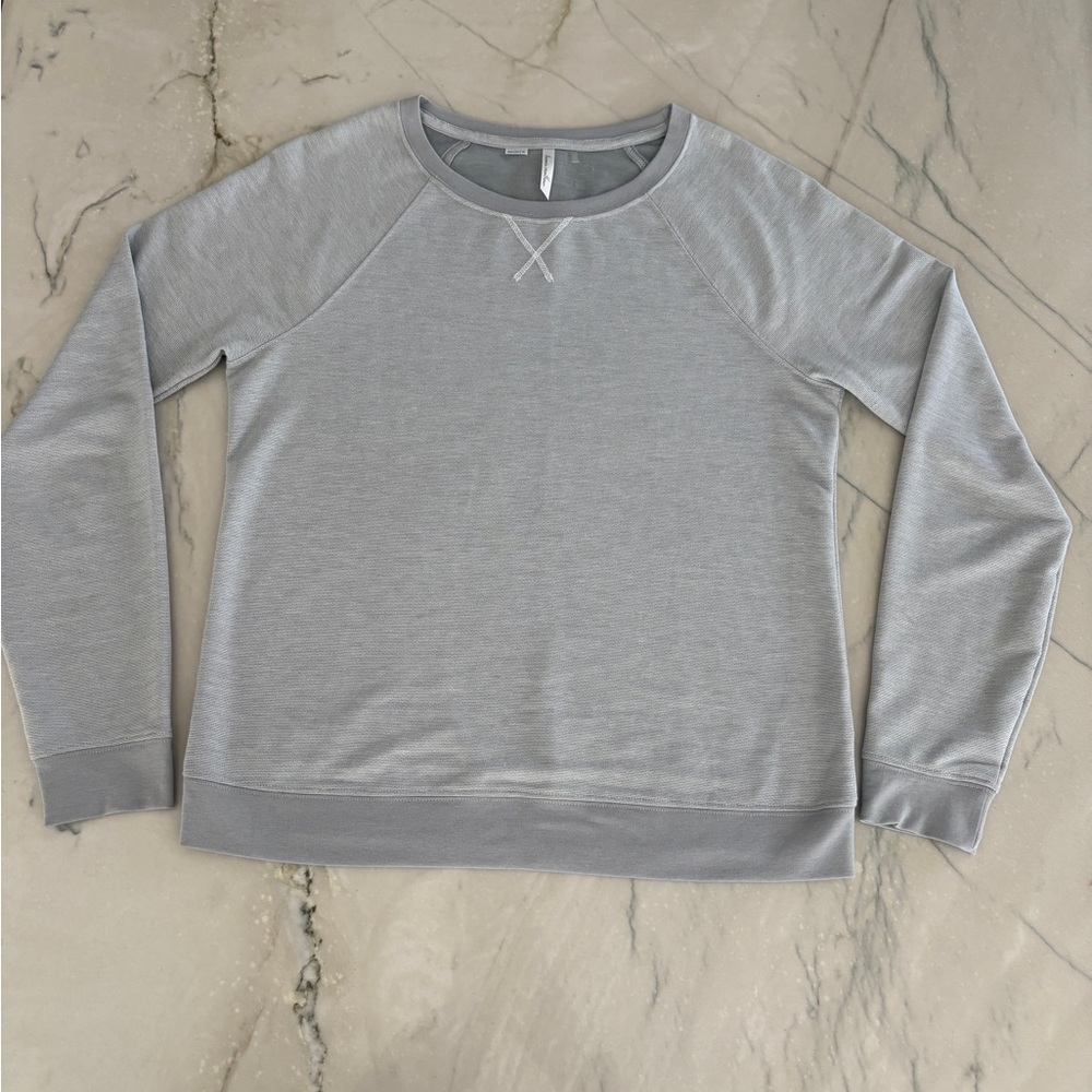 Travis Mathew Women's Scoop Neck Sweater in Light Gray